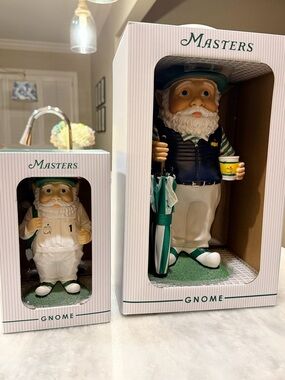 Masters Green and White Golf Gnome Pair